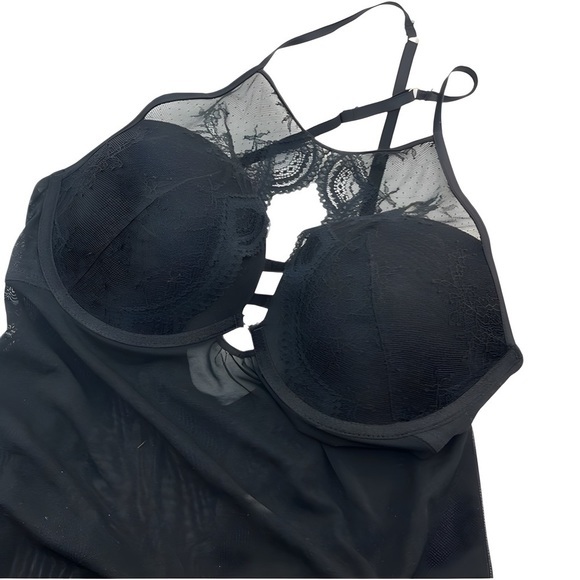 Auden Lingerie: Black Lace Teddy with Padded Underwire - Picture 5 of 7